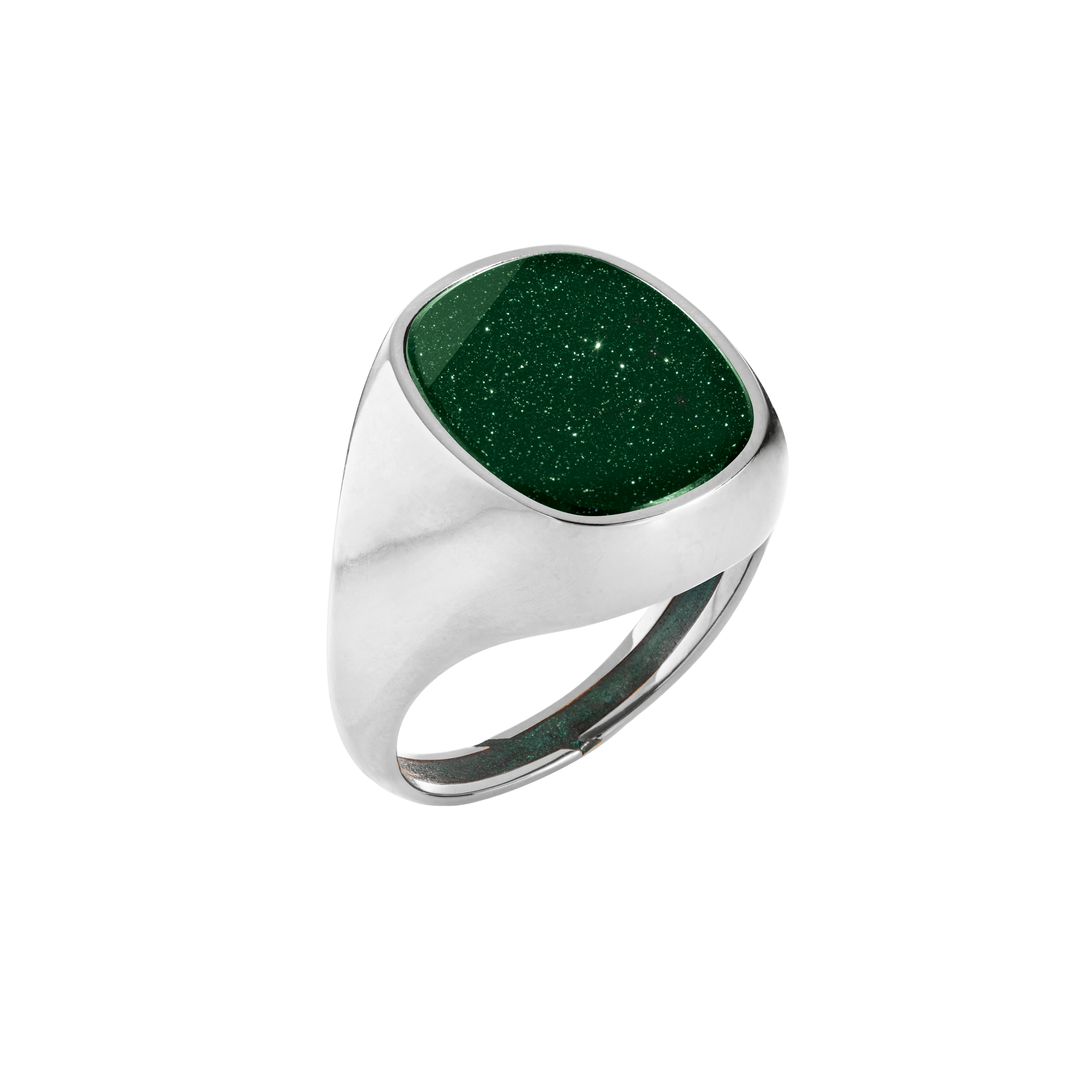 ring MONEE 03 - green goldstone