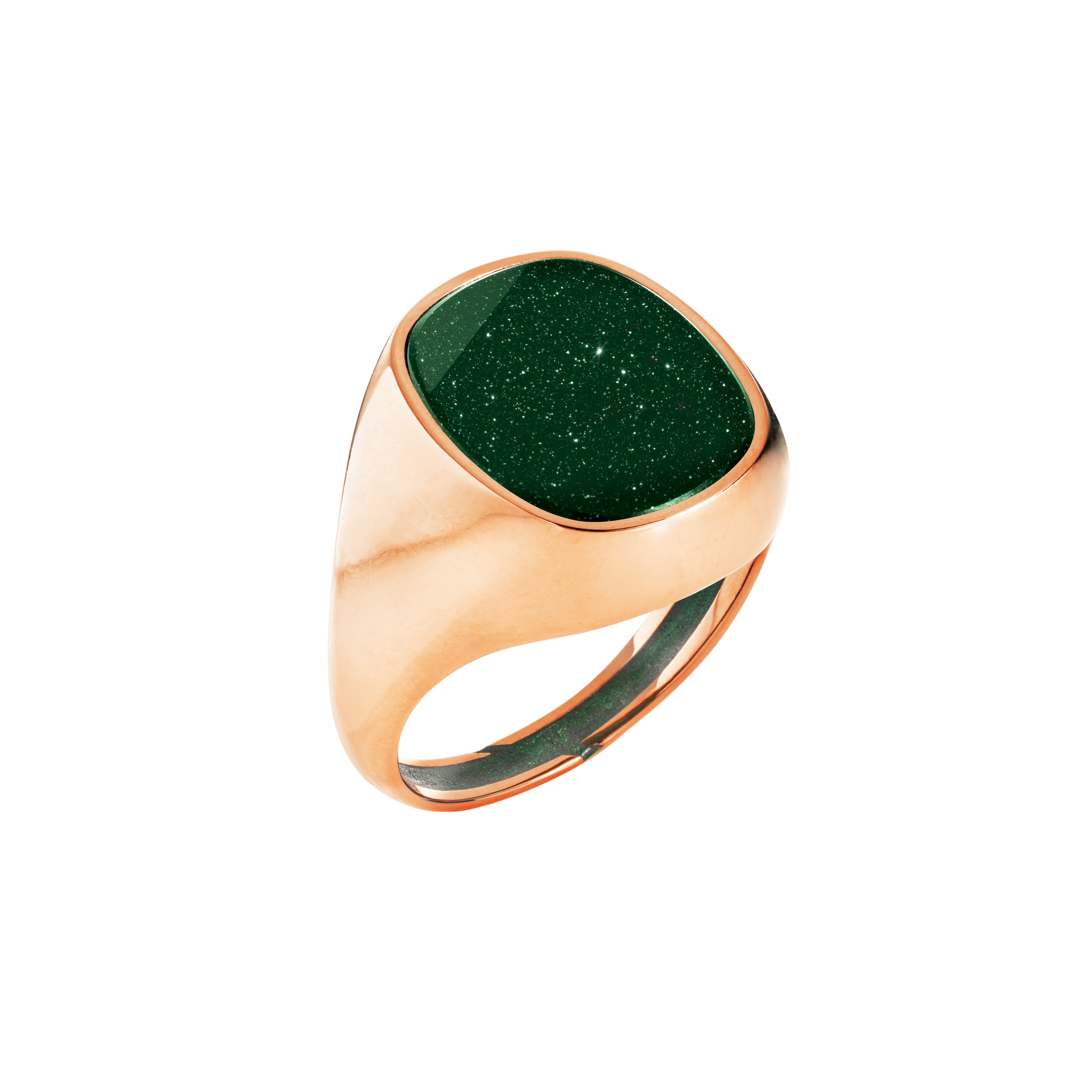 ring MONEE 03 - green goldstone